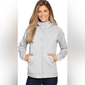 EUC The North Face Neo Thermal snap hoodie in grey with front zip pockets